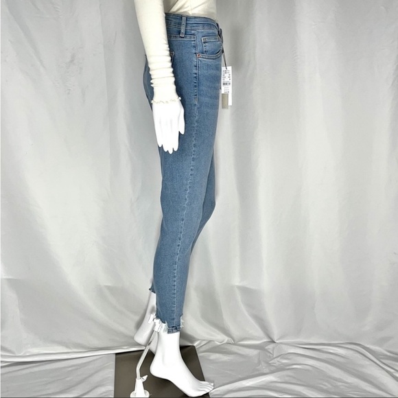 TopShop Jamie Blue High Waist Jagged Hem Skinny Jeans Sz28 Waist28” Inseam26.5” - Picture 12 of 16